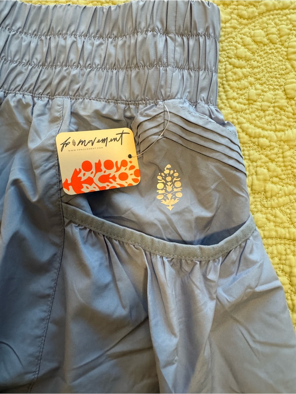 Free People Movement Get Your Flirt On Cloudy Waters Blue Shorts - Picture 6 of 9